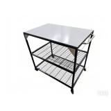 HWGckct Outdoor Pizza Oven Table for Outside/Indoor & Outdoor Cooking Station/Grill Cart with Wheels/Metal Work Table for Ooni,Blackstone Griddle - Retail: $80