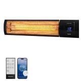 BrewVox 1500W Carbon Infrared Electric Outdoor Patio Heater with Thermostat, Horizontal & Vertical, Smart App-Controlled Scheduling & Remote On/Off, IP65 Weatherproof, Overheat Protection, 24H Timer -