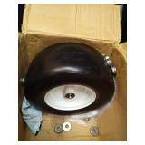 AR-PRO (2-Pack) 13x6.50-6 Flat Free Tire and Wheel - Universal 13x6.5-6 Solid Rubbe Riding Lawn Mower Tire with Rim - With 5.5\"-7.8â Centered Hub and 3/4\" Bearings extra 5/8\" 1/2â Bushing