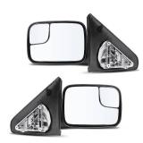 LLPTA Drive & Paasenger Towing Mirrors - Compatible with 2002-2008 Dodge Ram 1500 2500 3500 - Manual Adjustable Manual Fold Black Side View Mirrors - Retail: $99