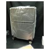 AIWEINY Zipperless Luggage, 22x14x9 Aviation Certified, Polycarbonate Aluminum Hardshell, Expandable Carry-On Luggage with Spinner Wheels, Hardshell Luggage(upgraded silver, 24 inch) - Retail: $100