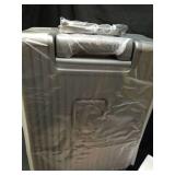 AIWEINY Zipperless Luggage, 22x14x9 Aviation Certified, Polycarbonate Aluminum Hardshell, Expandable Carry-On Luggage with Spinner Wheels, Hardshell Luggage(upgraded silver, 24 inch) - Retail: $100