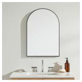 39\" Black Arch Metal Framed Bathroom Vanity Mirror - Retail: $82