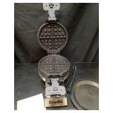 Cnydltt Double Waffle Maker, 1400W Rotating Belgian Waffle Iron with Nonstick Plates, 180Â° Flip, 8-Slice, Removable Drip Tray, Locking Lid & Cool Touch Handles, Stainless, Black - Retail: $60