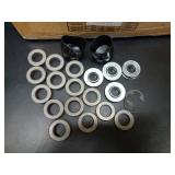 Wiltire 13x5.00-6 Flat Free Tire and Wheel Assemblies (2 Pack),13 x 5 x 6 Solid Rubber Tires and Wheel for Riding Lawn Mower - With 3/4\" Bushings (Extra 5/8\" Bushings) and 3\" Centered Hub (Grey) - 