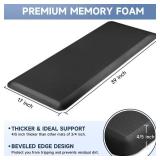 StepRite 4/5 Inch Thick Kitchen Mat Anti Fatigue Mat Kitchen Rugs Kitchen Decor Non-Slip, Stain Resistant, Water Resistant Kitchen Mats Desk Mat for Kitchen, Office, Workshop, Black, 17