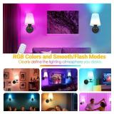 IINVGOOD Battery Operated Wall Sconce Set of Two, Black Cordless Rechargeable Wall Lights with Remote and Timer, 12 RGB Colors Dimmable Wall Lamps for Bedroom Living Room Hallway - Retail: $70