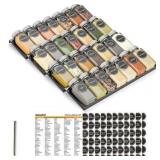 SpaceAid Spice Drawer Organizer with 28 Spice Jars  4-Tier  13  W x 17.5  D  Black - Retail: $37