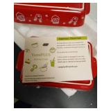 âYumiPLUS Set of 2 Ceramic Baking Dish Set, 8x5 inch & 10x6 inch Rectangular Casserole dish for Oven, Festive Lasagna Pan for Small Family, Christmas Gift Idea (Red) - Retail: $34