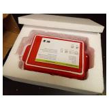 âYumiPLUS Set of 2 Ceramic Baking Dish Set, 8x5 inch & 10x6 inch Rectangular Casserole dish for Oven, Festive Lasagna Pan for Small Family, Christmas Gift Idea (Red) - Retail: $34