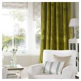 Roslynwood Velvet Olive Green Curtain 120 inch Length - Curtains Block Light Rod Pocket Thermal Insulated Window Drapes Set for Living Room/Bedroom/Dining Room, W52 x L120, 2 Panels - Retail: $66