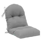 QILLOWAY Indoor Outdoor Seat Back Chair Pads Tufted Cushion, Spring/Summer Seasonal Replacement Cushions. (1, Grey) - Retail: $80