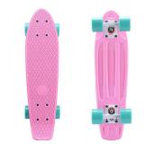 Skateboard 22\" x 6\" Complete Skateboards for Kids/ Youths/ Teens/ Beginners Skateboards for Beginners Glass Fiber Board (Pink) - Retail: $59