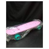 Skateboard 22\" x 6\" Complete Skateboards for Kids/ Youths/ Teens/ Beginners Skateboards for Beginners Glass Fiber Board (Pink) - Retail: $59
