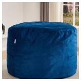 Bean Bag Chair 3ft Memory Foam Sack with Removable Velvet Cover, Ultra Soft Fabric, High Rebound Foam Filling, Portable Lazy Sofa for Adults & Teens, Navy Blue - Retail: $59