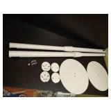 PEGZONE Speaker Stands Pair Compatible with Sonos Era 100 and Era 300, Height-Adjustable from 26.9\"-42\", Cable Management, 11lbs Capacity, White - Retail: $100