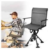 KEMIMOTO Hunting Blind Chair 360 Degree Silent Swivel, 320 Lbs Height Adjustable Quick Folding Portable Comfortable Hunting Deer Fishing Ground Chair, Black - Retail: $123