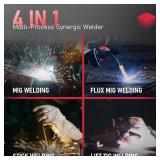 YESWELDER Gas Gasless 160A Multiprocess MIG Welder, Flux Core/MIG/Lift TIG/Stick ARC Welder 4 in 1 Welding Machine, Synergic Control 110V/220V Dual Voltage - Retail: $176