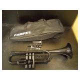 PAMPET Professional Plastic Bb Trumpet Standard Trumpet Set for Student Beginner With 7C Mouthpiece and 3C Mouthpiece, Bb Trumpet Instrument, Black, - Retail: $73