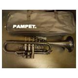 PAMPET Professional Plastic Bb Trumpet Standard Trumpet Set for Student Beginner With 7C Mouthpiece and 3C Mouthpiece, Bb Trumpet Instrument, Black, - Retail: $73