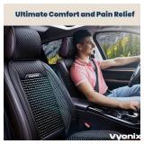 Beaded seat covers for cars - Breathable with Massage, Anti-Sweat, and Back Support Features - Wooden beaded seat covers for trucks Sedans, SUVs - car seat beads Universal Fit (1 Unit - Royal Black) -