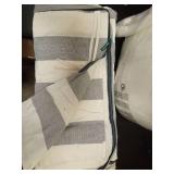 Honeycomb Outdoor Heritage Chaise 21.5 x 70, Textured White & Grey Chaise Lounge Cushion with Removable Cover, for Patio Furniture - Retail: $99