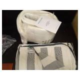 Honeycomb Outdoor Heritage Chaise 21.5 x 70, Textured White & Grey Chaise Lounge Cushion with Removable Cover, for Patio Furniture - Retail: $99