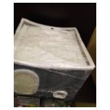 Tovve Heated Cat House for Indoor, Large Cat Bed with Heating Pad, Adjustable Temperature & Timing, with Fluffy Ball Hanging and Scratch Pad, Foldable Pet Hideaway for Small Medium and Large Catsï¼�