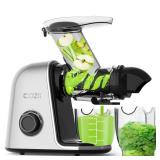 COZII Cold Press Juicer Machines,Slow Masticating Juicer Extractor Soft/hard Mode, 3.6\" Large Feed Chute For Vegetable and Fruit, Easy to Clean Juicer, Quiet Motor, High Juice Yield - Retail: $95