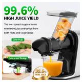 COZII Cold Press Juicer Machines,Slow Masticating Juicer Extractor Soft/hard Mode, 3.6\" Large Feed Chute For Vegetable and Fruit, Easy to Clean Juicer, Quiet Motor, High Juice Yield - Retail: $95