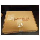 Berlin Modisch Full Escutcheon HandleSet Front Door Entry Handle and Deadbolt Lock Set Slim Square Single Cylinder Deadbolt and Lever Heavy Duty â Iron Black Finish (B083LF8PJS) - Retail: $166