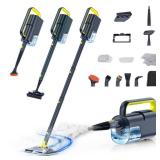 LABIGO 10-in-1 Steam Mop with Detachable Handheld Steamer, 350ml Tank, 10s Heat-Up, 248Â°F Steam Cleaner, 2-Level Control and Swivel Head for Floors, Carpets, Tiles, BBQ grill Multi-Surface Dark Gre