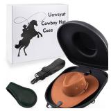 Uawsyut Cowboy Hat Case for Travel, Crushproof Box for Panama & Tweed, Hat Carrier with Adjustable Strap, Fedora Hat Storage For Travel Outdoors and Home(Upgrade Large) (Black) - Retail: $55