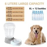 STALTWO 1.58 Gallon Automatic Dog Water Bowl Dispenser, Large Capacity Water Feeder for Cats and Dogs, BPA-Free, 1.58 Gallon Grey - Retail: $26