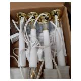 4PCS Christmas Electric Window Candle Lights with Gold Base Outlet, 5FT Window Candle Lights Cord with 0.6W C26 Clear Bulb On/Off Switch Plug-in 4 Suction Cups for Christmas Window Home Decoration - R