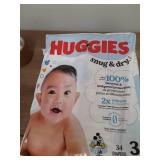 Huggies Size 3 Diapers, Snug & Dry Baby Diapers, Size 3 (16-28 lbs), 34 Count, Packaging May Vary - Retail: $10
