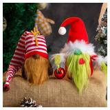 BWFY Christmas Gnomes Decorations 2-Pack Handmade Swedish Tomte Plush Gnomes Scandinavian Santa Elf Christmas Table Tiered Tray Ornament Christmas Decor Gifts - Retail: $14