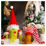 BWFY Christmas Gnomes Decorations 2-Pack Handmade Swedish Tomte Plush Gnomes Scandinavian Santa Elf Christmas Table Tiered Tray Ornament Christmas Decor Gifts - Retail: $14
