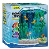 Tetra Bubbling LED Aquarium Kit 1 Gallon, Hexagon Shape, With Color-Changing Light Disc - Retail: $31