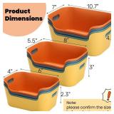 Tlence 12 Pack Plastic Storage Bins and Baskets, Classroom Organizer Bins with Built-in Handle, Household Colorful Pantry Shelf Organization Container for Office Bedroom Countertop, 3 Sizes - Retail: 