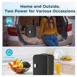 Antarctic Star Compact Refrigerator, Portable Mini Fridge, Skin Care 4L Capacity/6 Cans, for Bedroom, Car, Office & Dorm, Small Cooler for Cosmetics, Beverage and Food, Black - Retail: $37