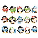 Junkin 60 Pcs Winter Penguin Cutouts Christmas Snowman Snowflake Cutouts for Bulletin Board Classroom Decoration School Classroom Supplies for Birthday Party Wall Home Office Decor(Penguin) - Retail: 