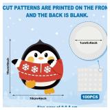 Junkin 60 Pcs Winter Penguin Cutouts Christmas Snowman Snowflake Cutouts for Bulletin Board Classroom Decoration School Classroom Supplies for Birthday Party Wall Home Office Decor(Penguin) - Retail: 