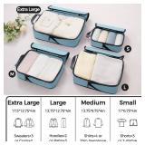 BAGAIL 4 Set/6 Set/8 Set Compression Packing Cubes Travel Accessories Expandable Packing Organizers (Cloth Pattern, 4-Dusty Blue) - Retail: $27