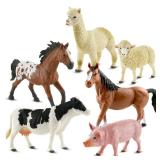 Zippytots 6PCS Farm Animal Toys for Kids 3-5 Realistic Plastic Farm Animal Figurines Educational Learning Toy for Toddlers Boys Girls Kids Farm Toys - Retail: $17