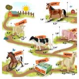 Zippytots 6PCS Farm Animal Toys for Kids 3-5 Realistic Plastic Farm Animal Figurines Educational Learning Toy for Toddlers Boys Girls Kids Farm Toys - Retail: $17