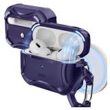 ESR for AirPods Pro 2nd Generation Case Compatible with Airpods Pro Case 2nd/1st Gen (2023/2022/2019), Compatible with MagSafe, Powerful Drop Protection, Magnetic Lid, Purple - Retail: $16