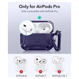 ESR for AirPods Pro 2nd Generation Case Compatible with Airpods Pro Case 2nd/1st Gen (2023/2022/2019), Compatible with MagSafe, Powerful Drop Protection, Magnetic Lid, Purple - Retail: $16