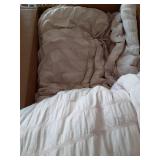 Not in Original Packaging MUXHOMO 7 Pieces Queen Comforter Set, Seersucker Bed in a Bag Queen Size, All Season Luxury Bedding Set with Comforter, Flat Sheet, Fitted Sheet, Pillowcases & Shams, Beige -