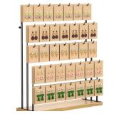 ORLESS Jewelry Display for Vendors, Earring Display Stand for Selling, Necklace Display Holder for Selling, Earring Cards Organizer for Bracelets, Rings, Jewelry Towers, Original Wood (35 Hooks) - Ret